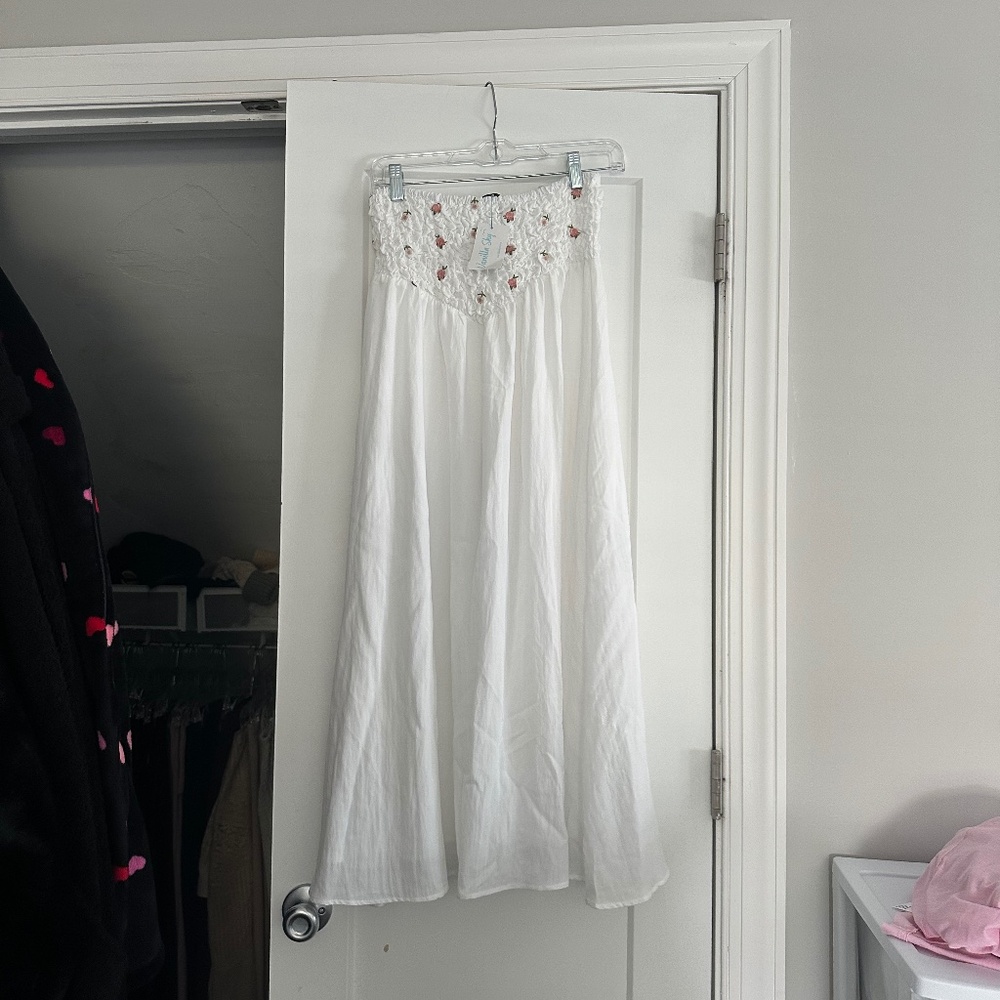 NWT smock waist floral midi skirt